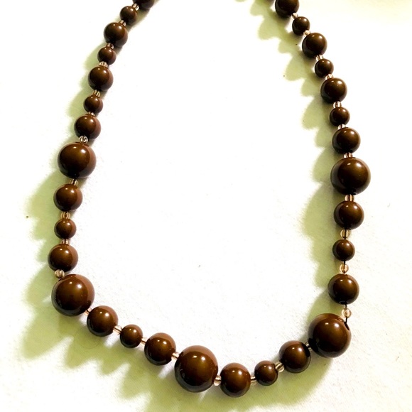 Mabry Chunky Beaded Necklace- Brown main image 1
